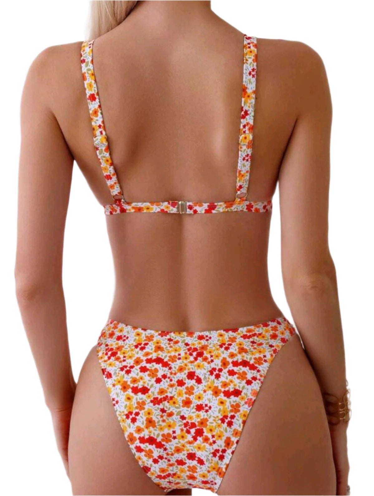 SHE fehér virágmintás bikini szett