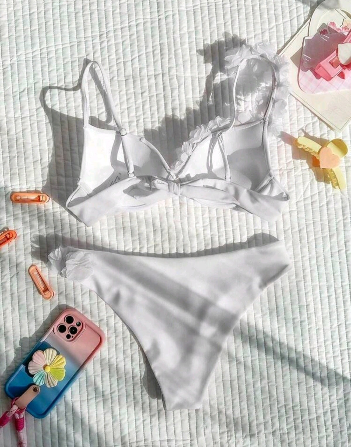 SHE fehér virágdíszes bikini