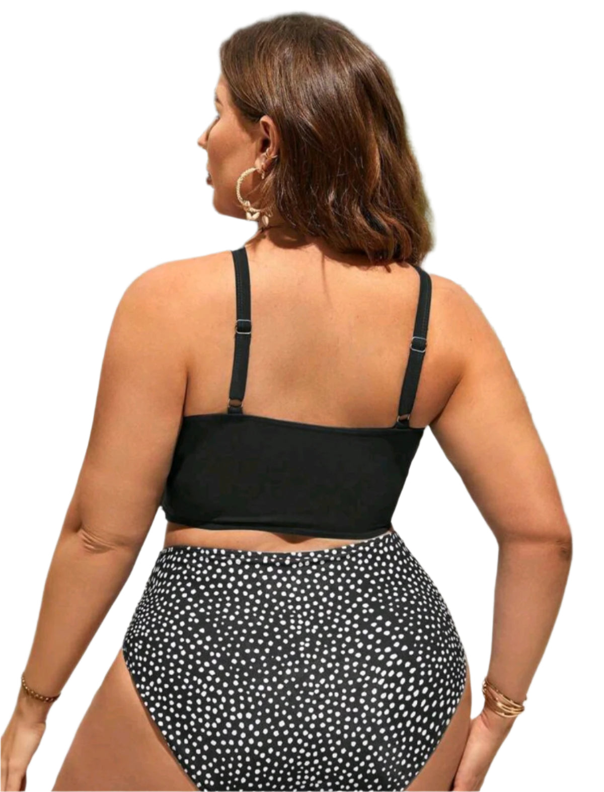 SHE fekete masnis mintás tankini szett