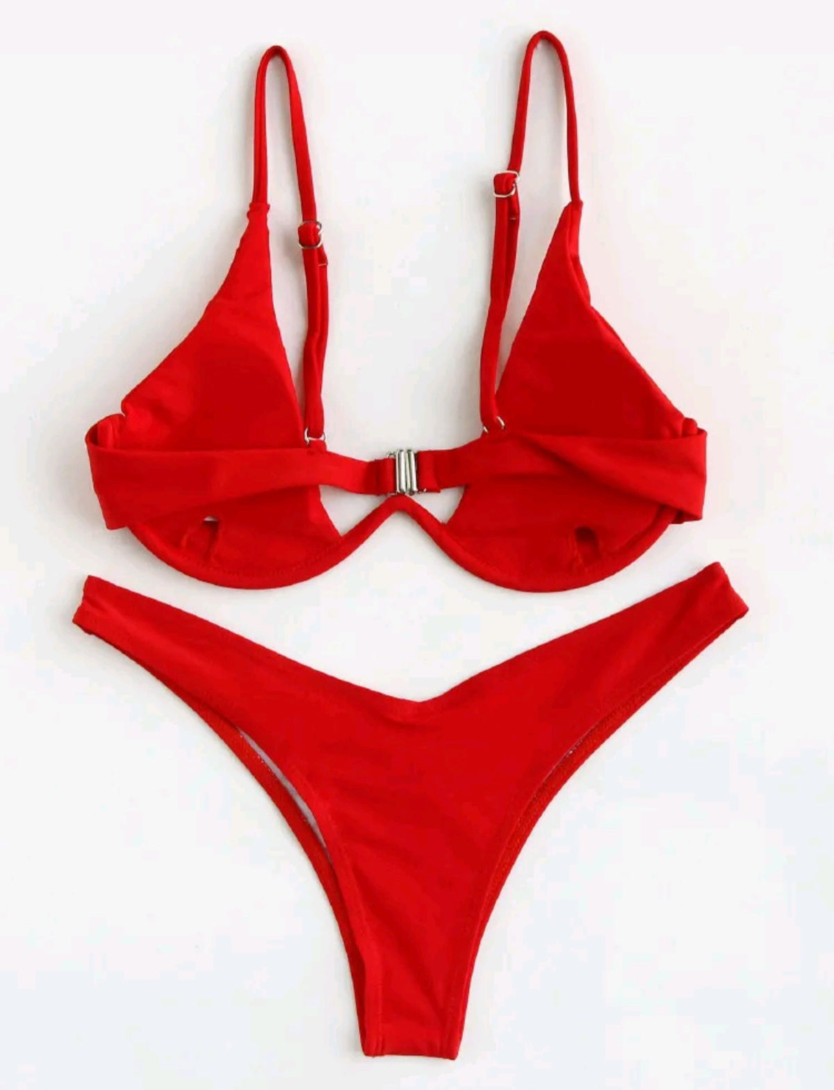SHE piros egyszerű háromszög bikini szett