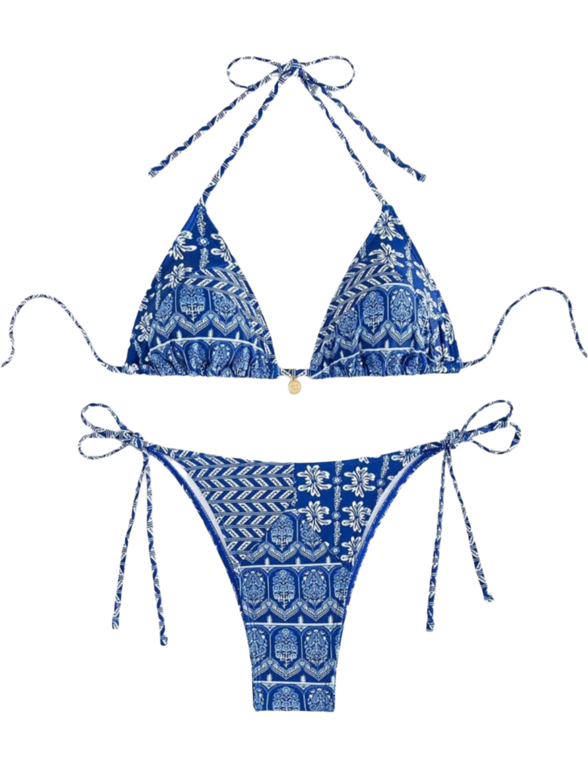 SHE kék mintás háromszög bikini