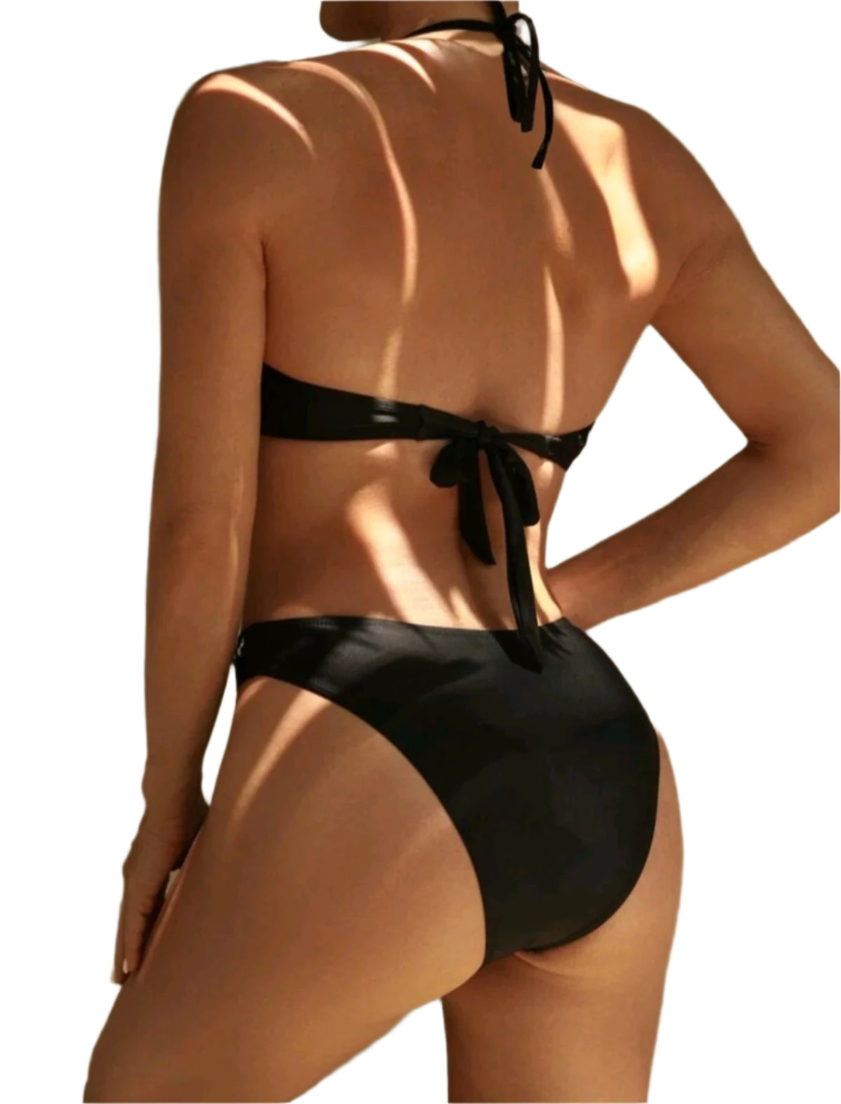 SHE fekete fonott szegélyes bikini szett