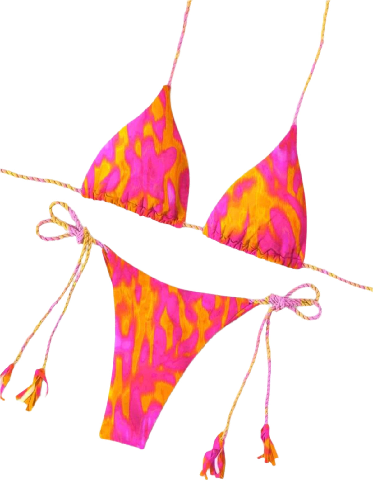 SHE pink-narancs mintás háromszög bikini