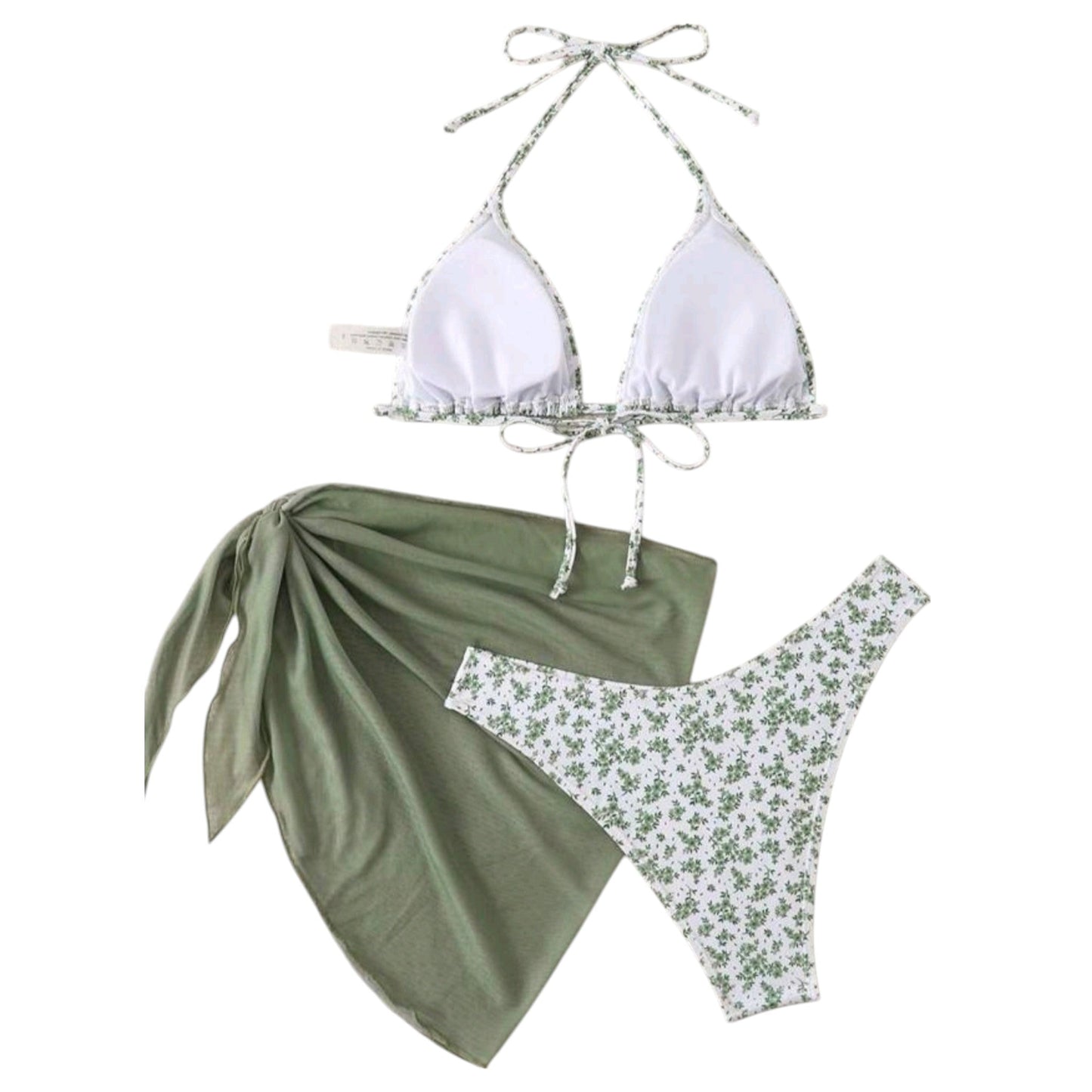 SHE virágmintás háromrészes bikini szett