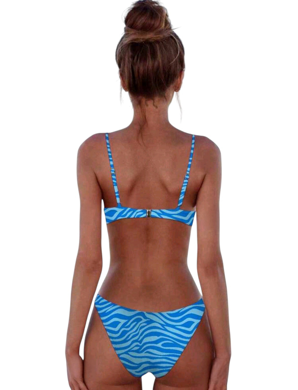 SHE kék zebracsíkos kétrészes bikini