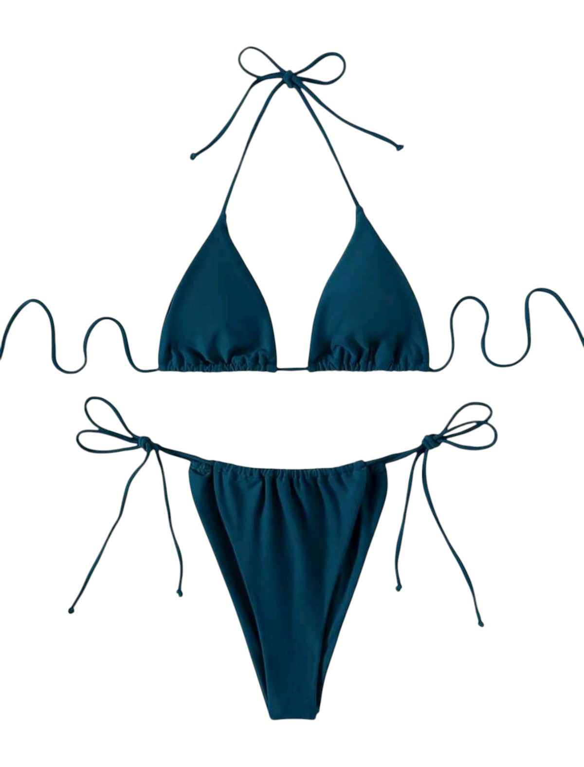 SHE sötét türkiz megkötős kétrészes bikini