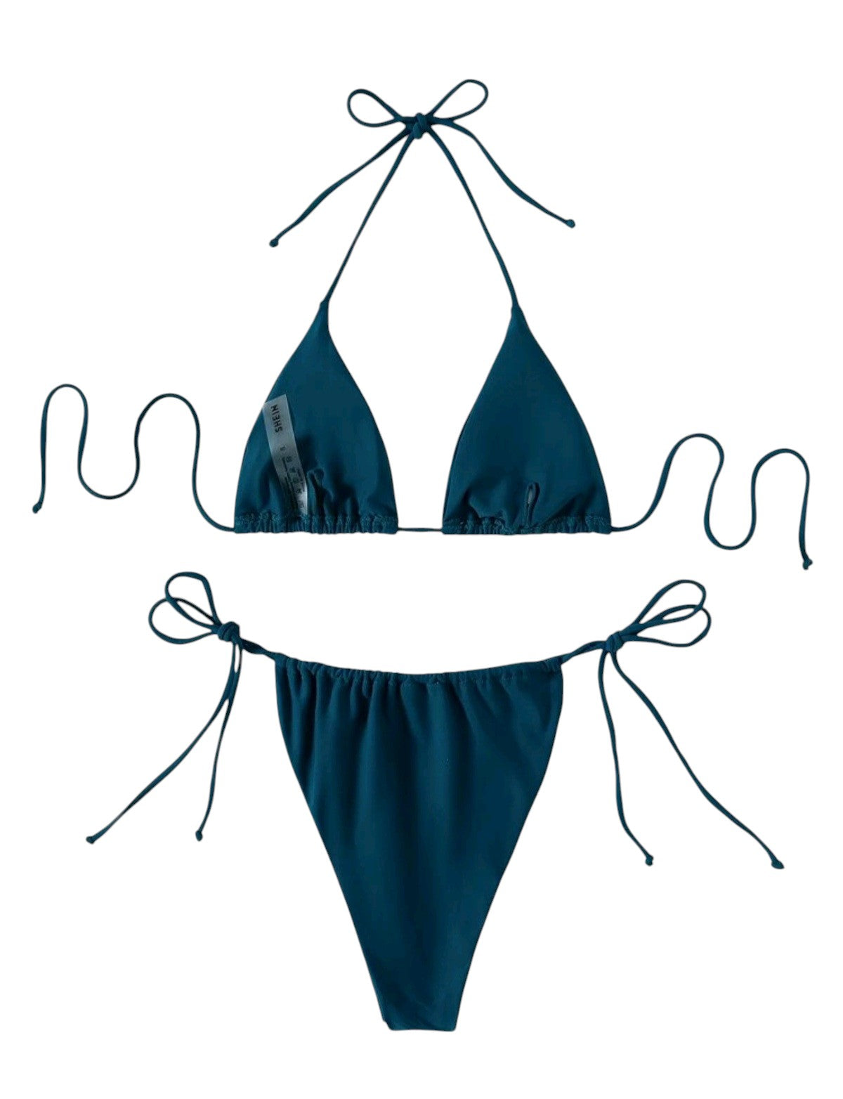 SHE sötét türkiz megkötős kétrészes bikini