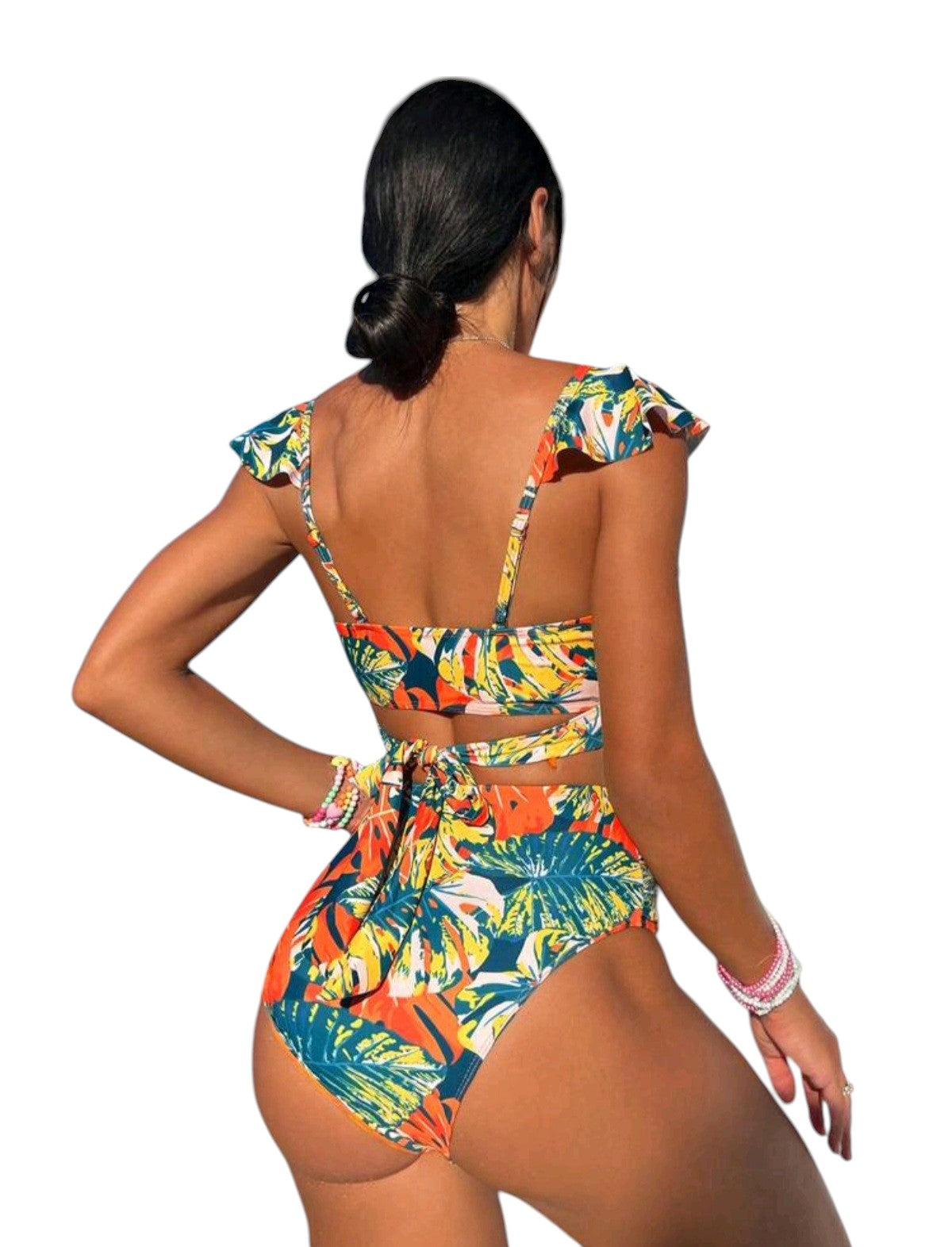 SHE többszínű trópusi mintás kétrészes bikini