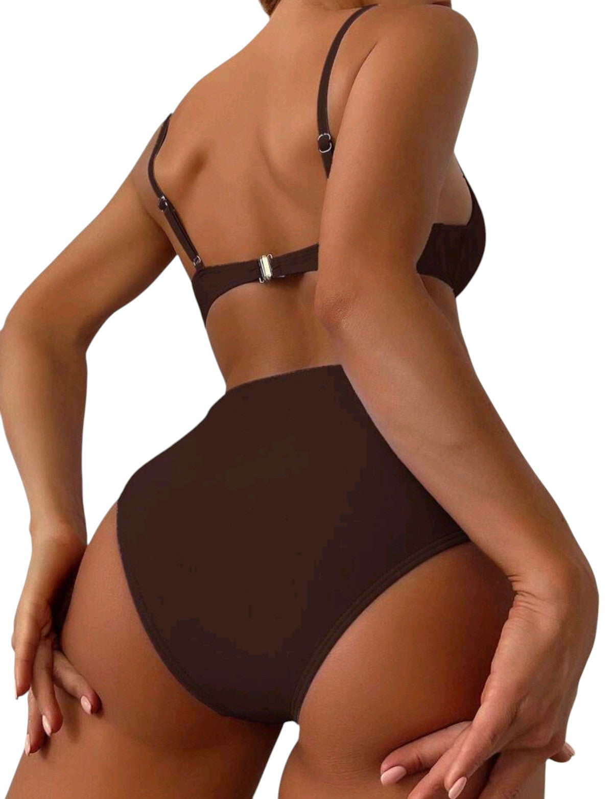 SHE sötétbarna merevítős kétrészes bikini