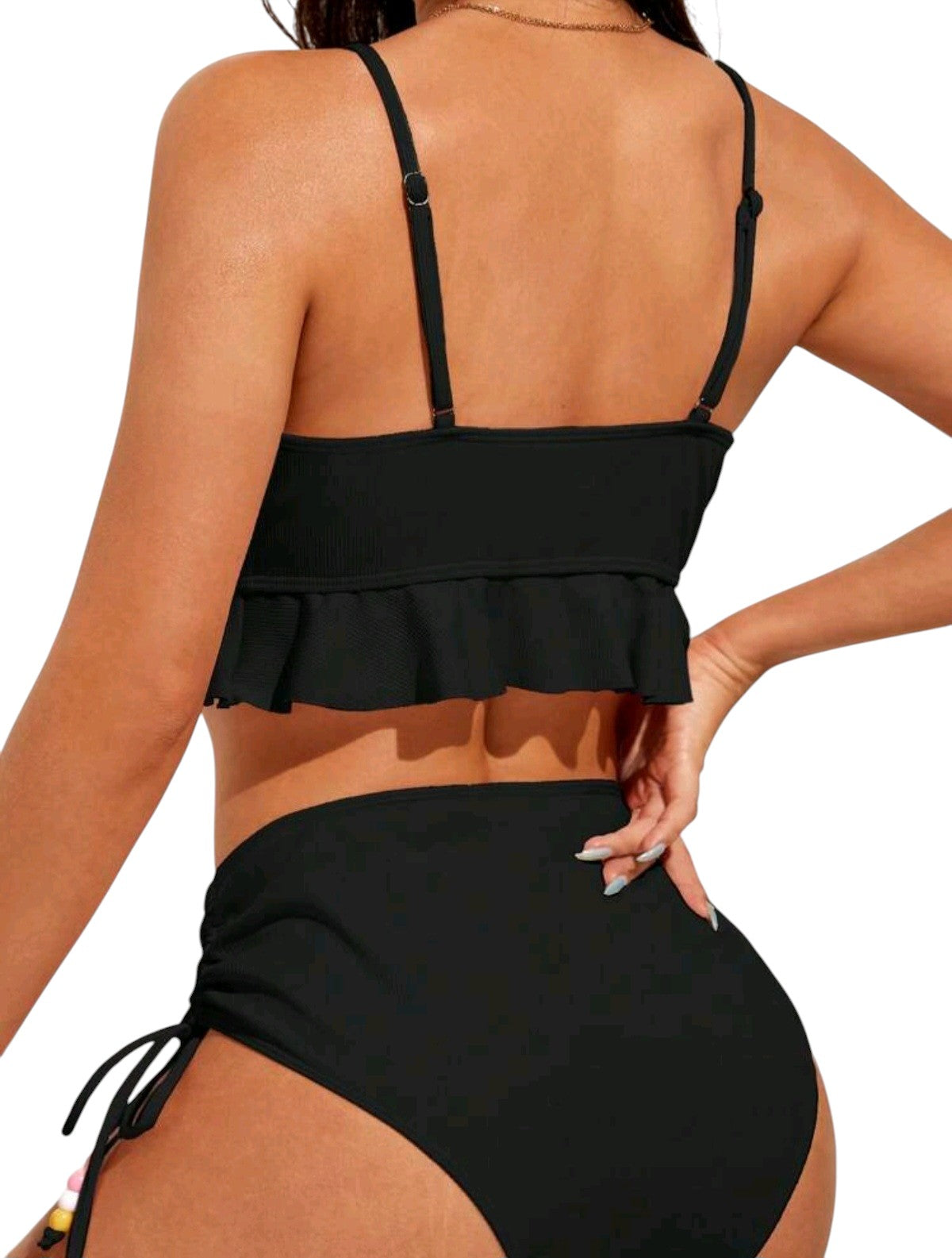 SHE fekete gyöngyös bikini szett