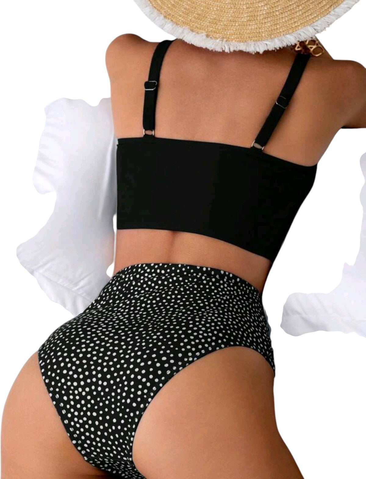 SHE fekete-fehér pöttyös kétrészes bikini