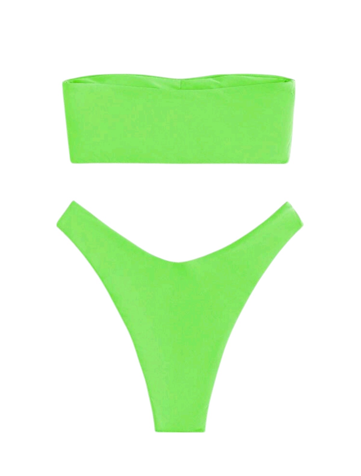 SHE neonzöld bandeau bikini szett