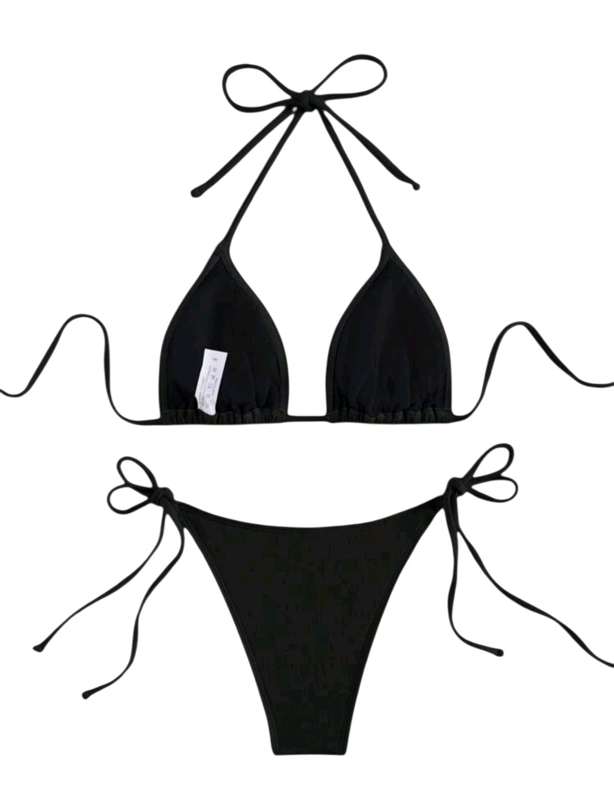 SHE fekete megkötős háromszög bikini szett