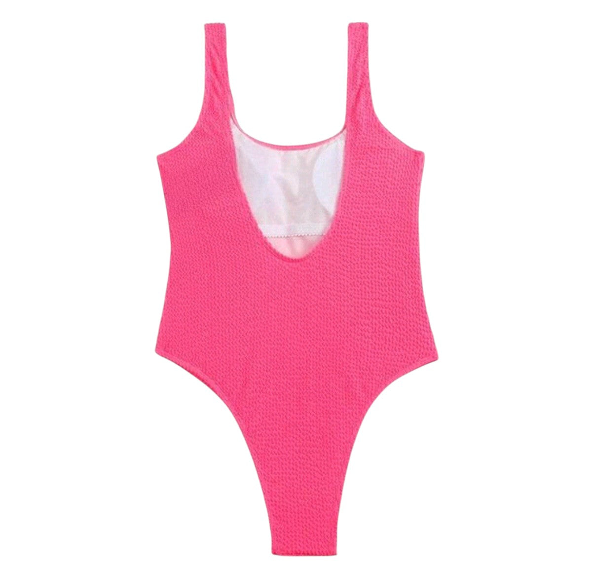 SHE élénk rózsaszín texturált egyberészes fürdőruha