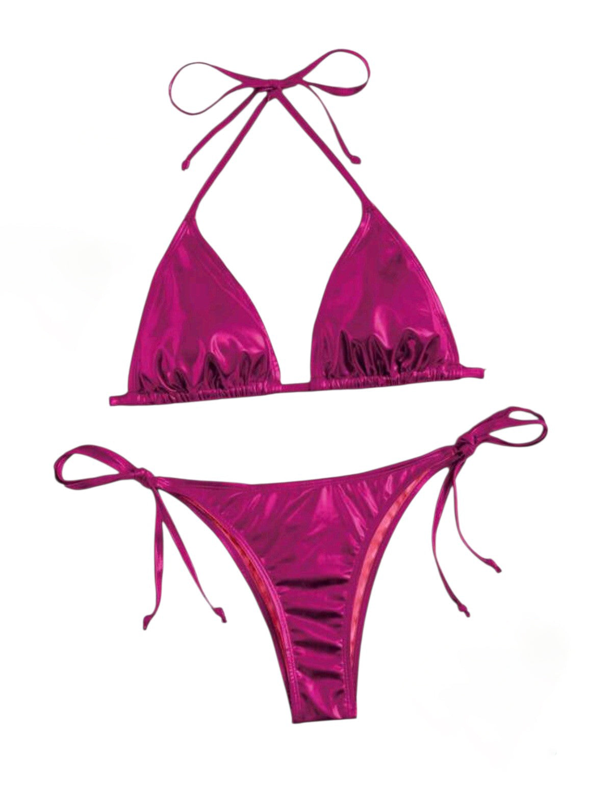 SHE magenta metál háromszög bikini