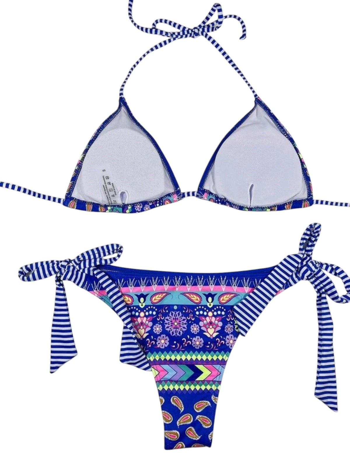 SHE kék mintás háromszög bikini