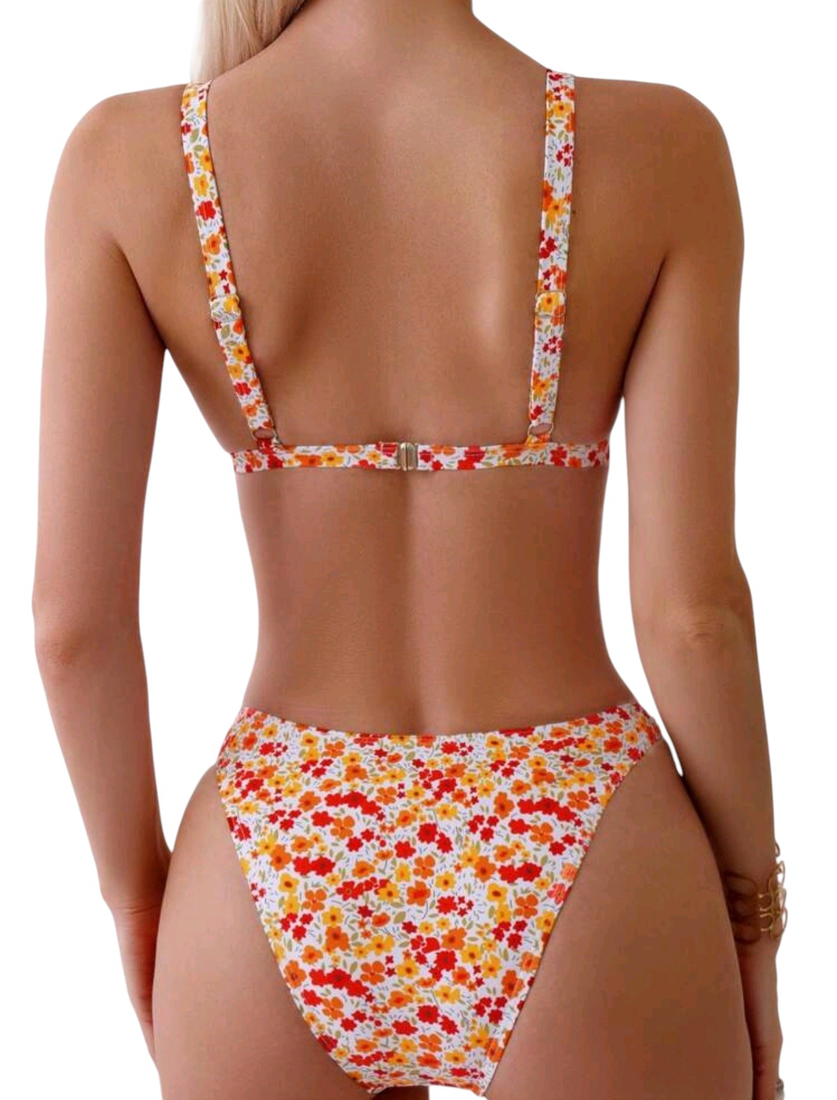 SHE fehér virágmintás bikini