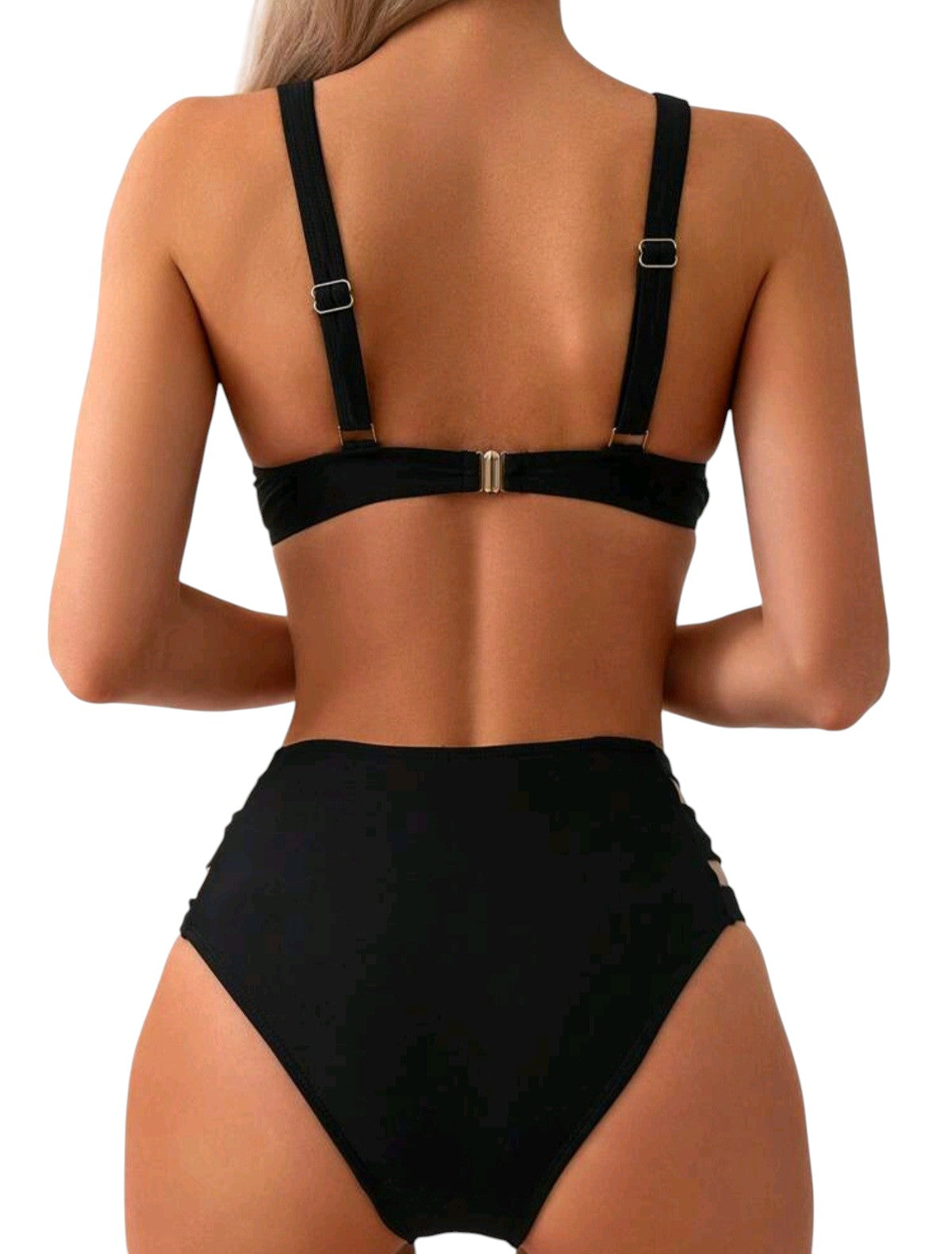SHE fekete magas derekú kivágott alsójú bikini