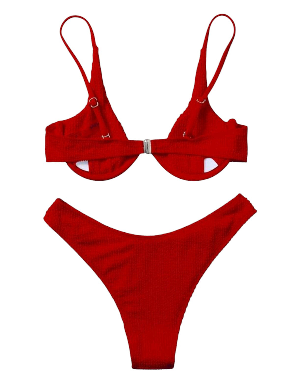 SHE piros bordázott merevítős bikini