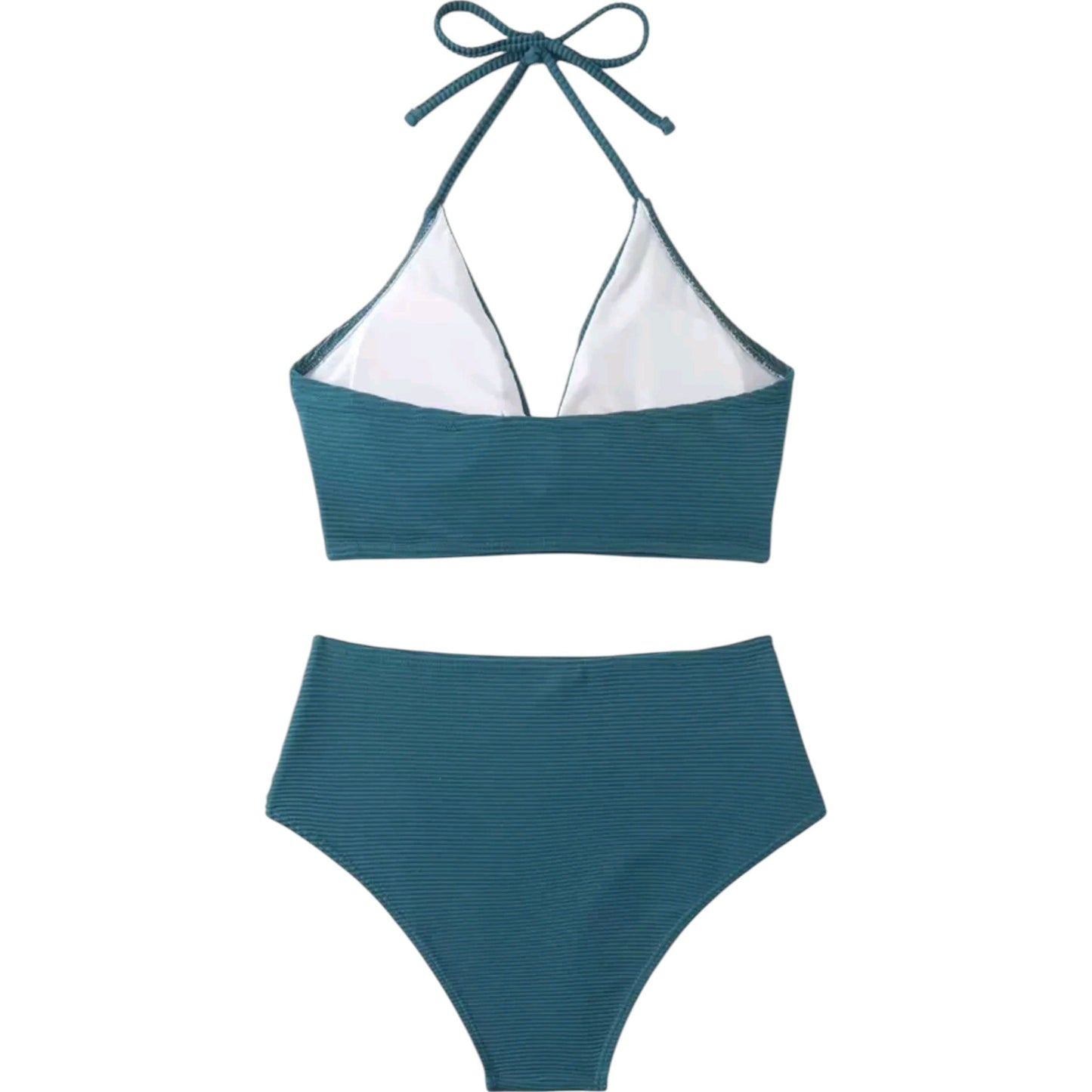 SHE teal színű magas derekú bikini szett