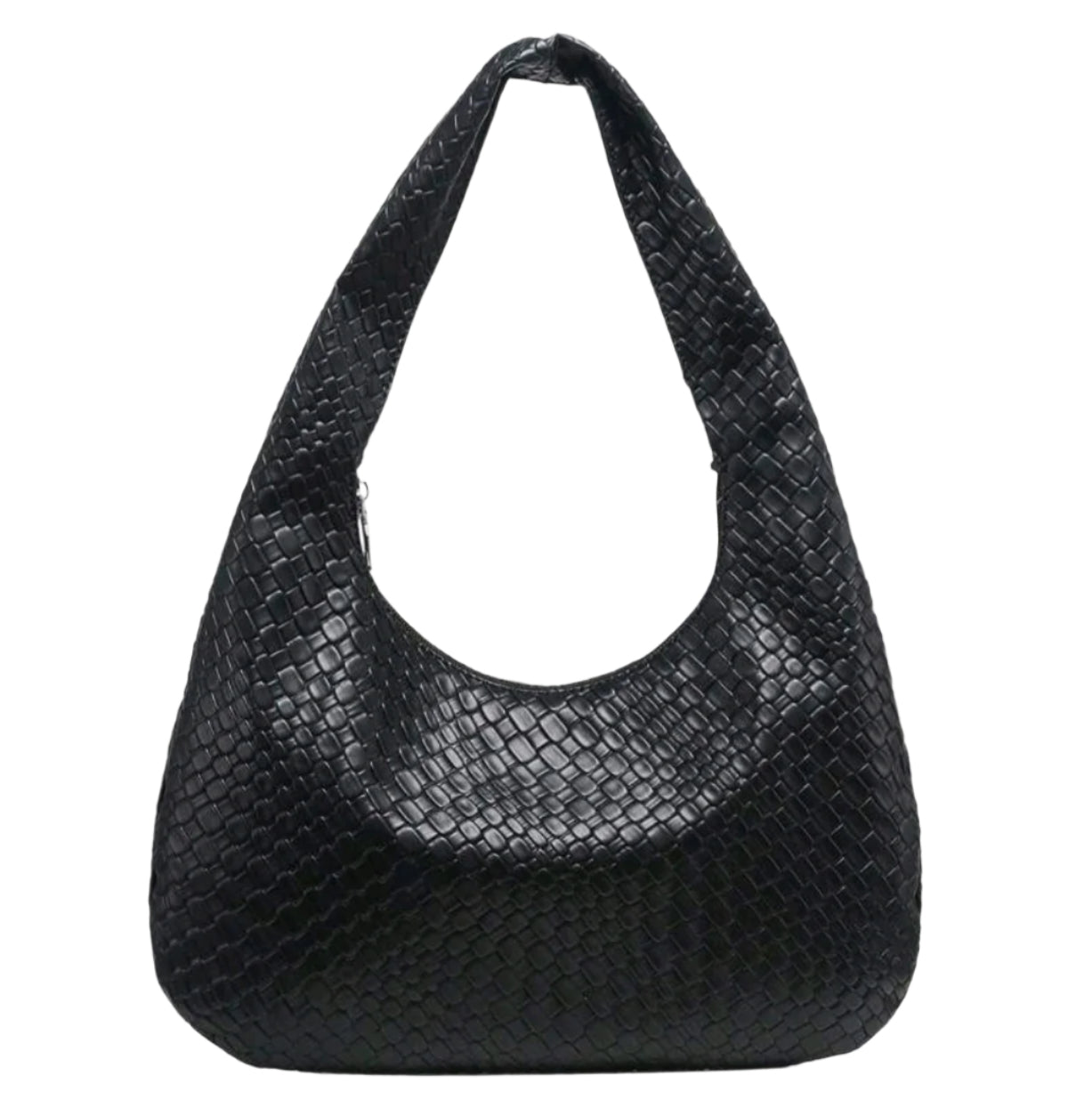 SHE fekete fonott mintás kézitáska