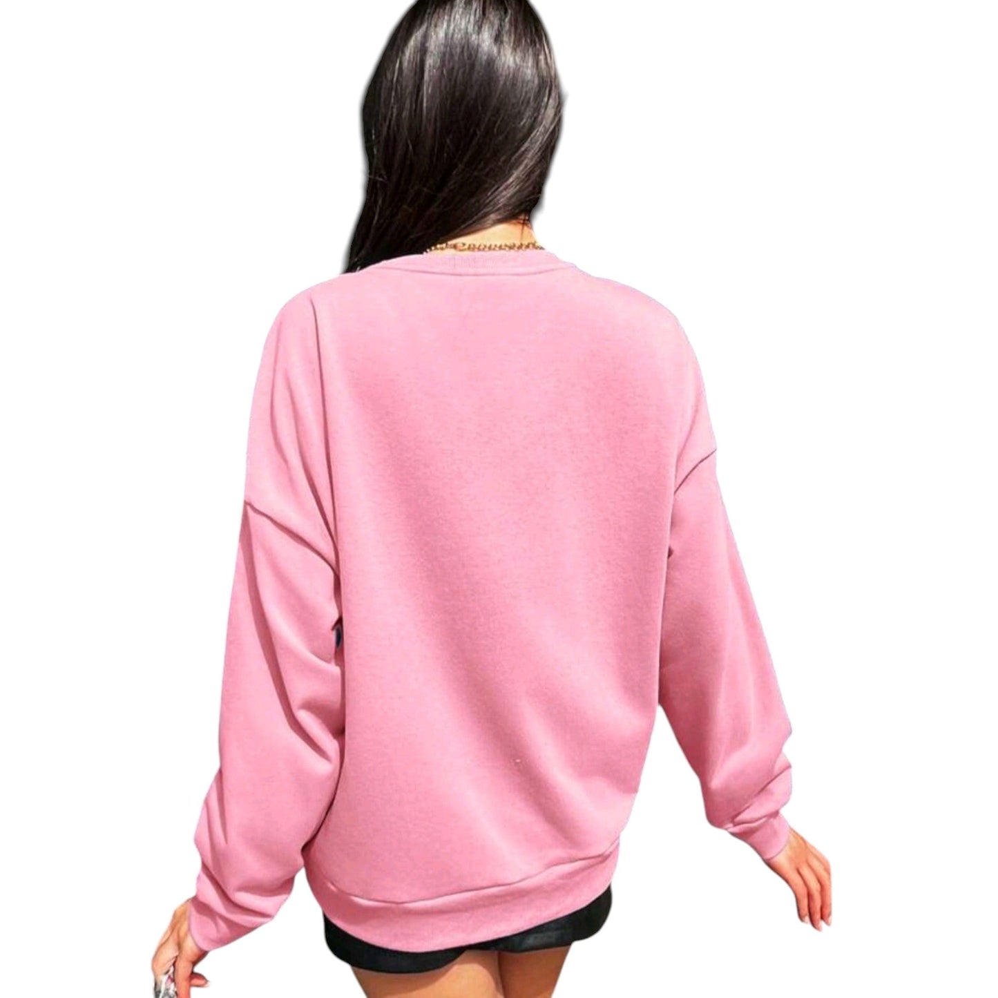 SHE rózsaszín oversize pulóver