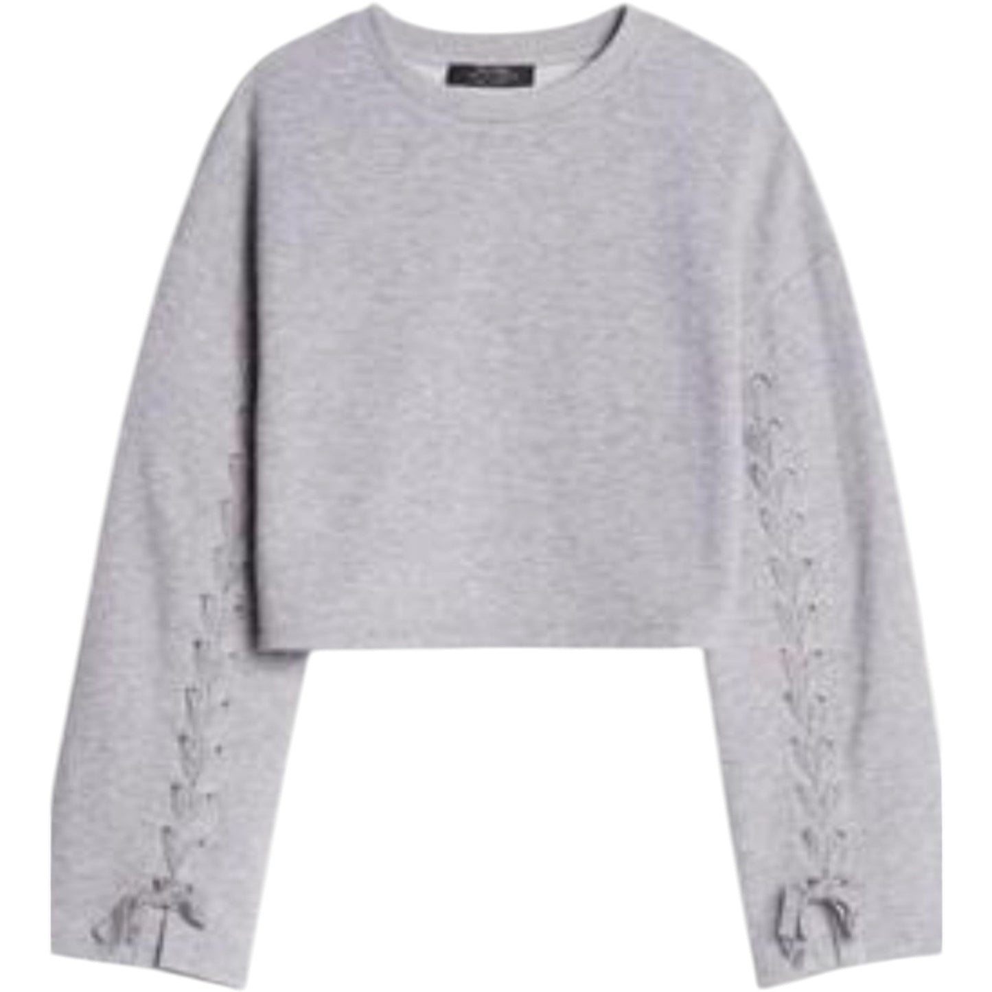 BERSHKA szürke fűzős crop pulóver