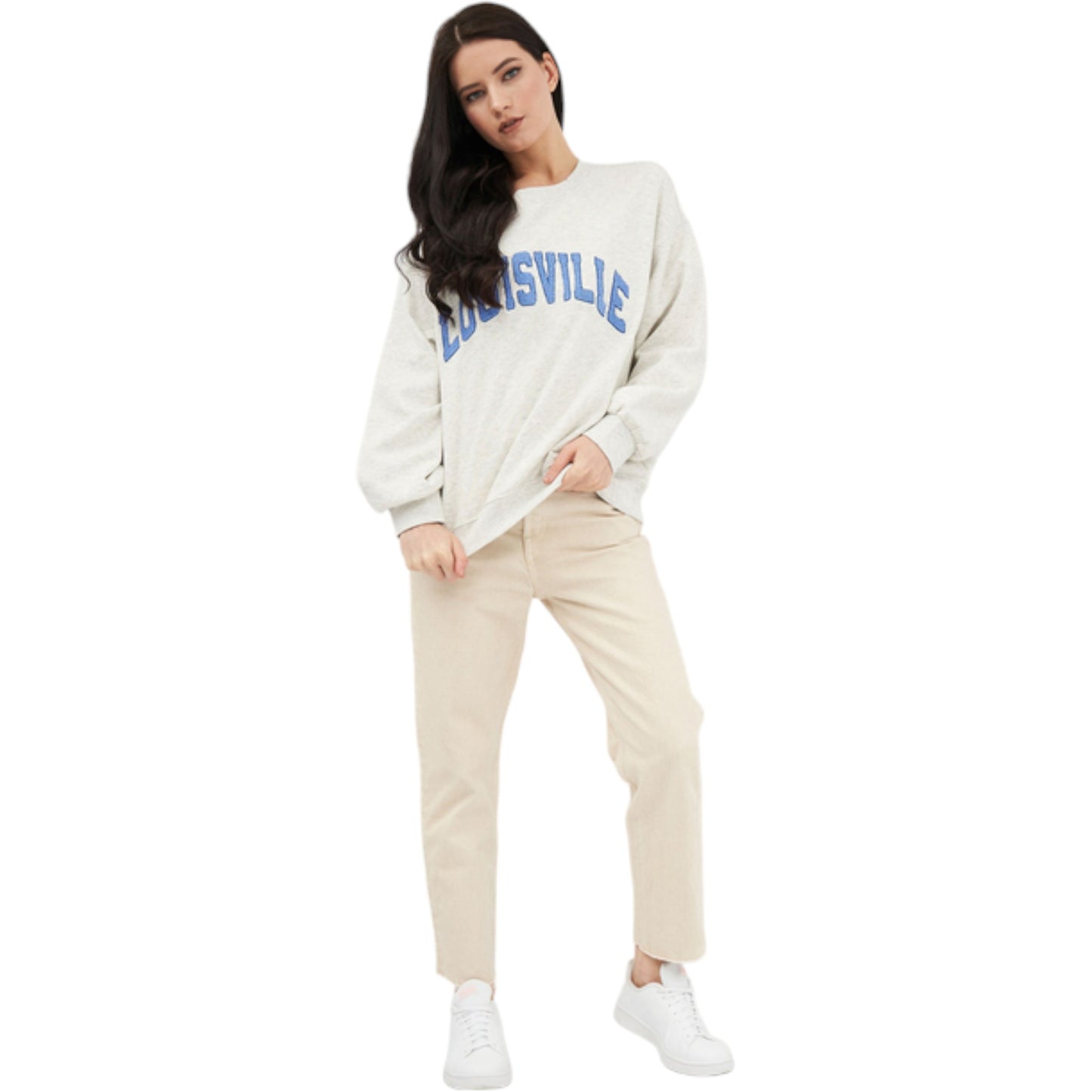 H&M világosszürke feliratos pulóver