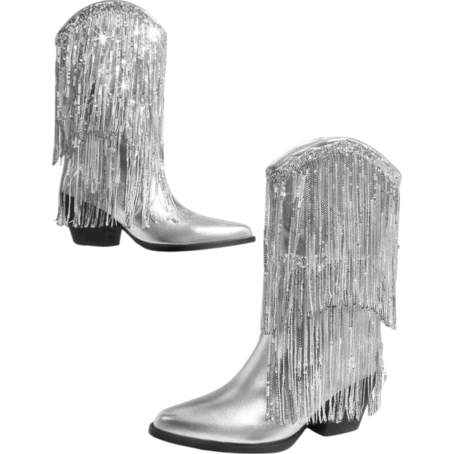 SHE ezüst rojtos cowboy csizma