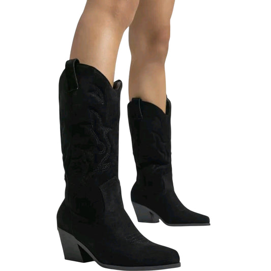 SHE fekete western csizma