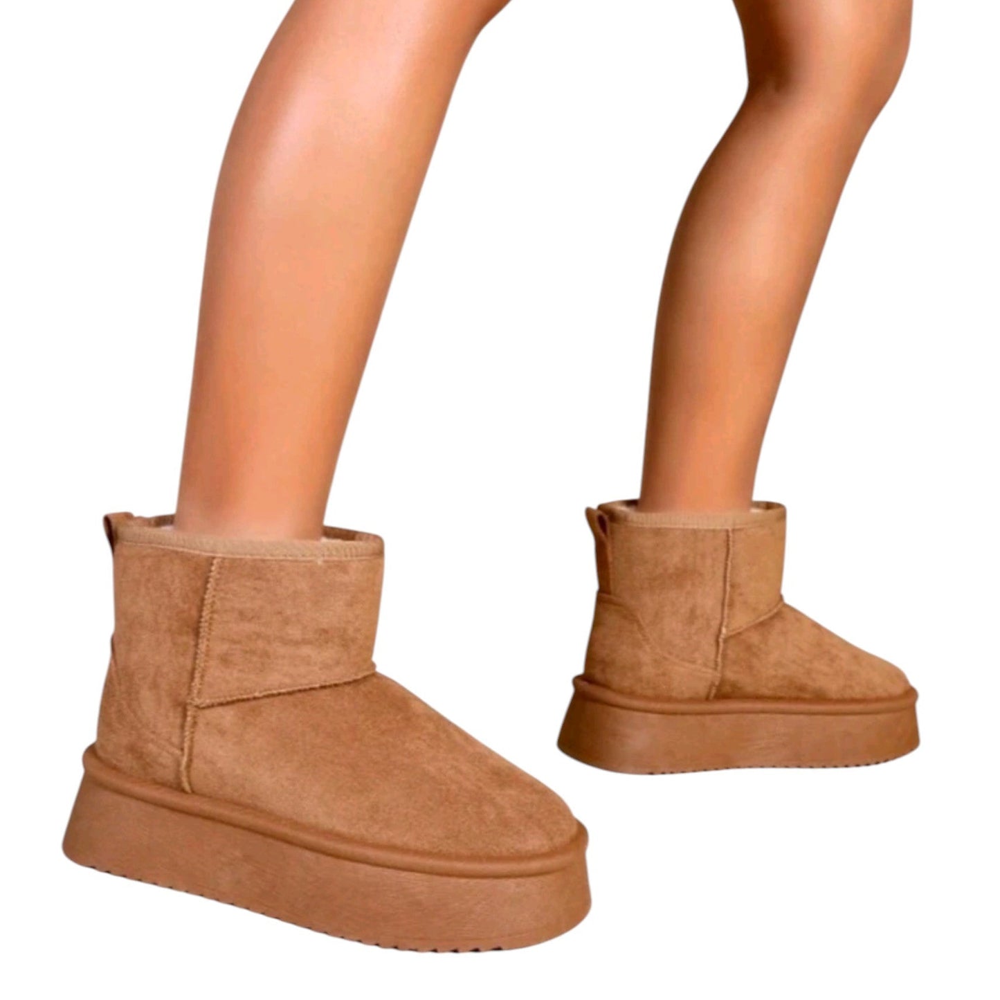 SHE barna platform bélelt bokacsizma