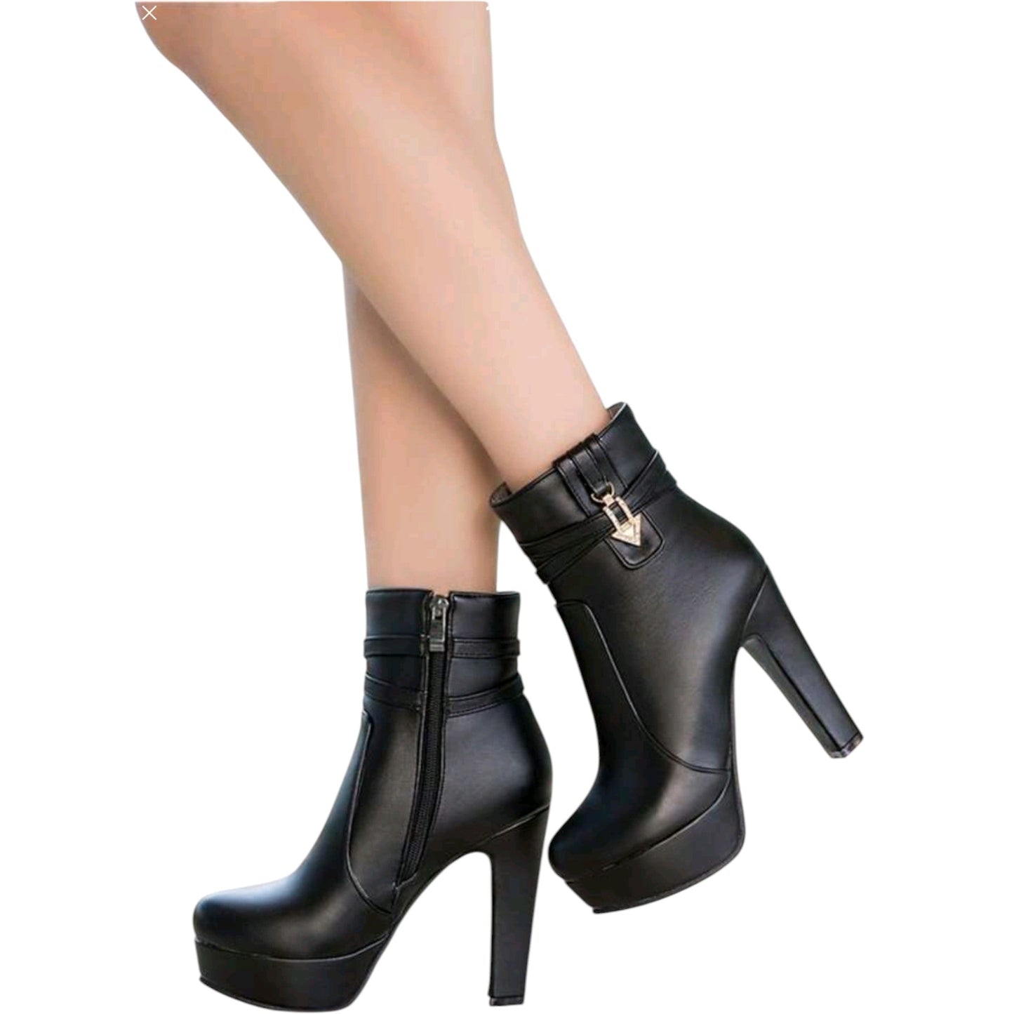 SHE fekete platform bokacsizma