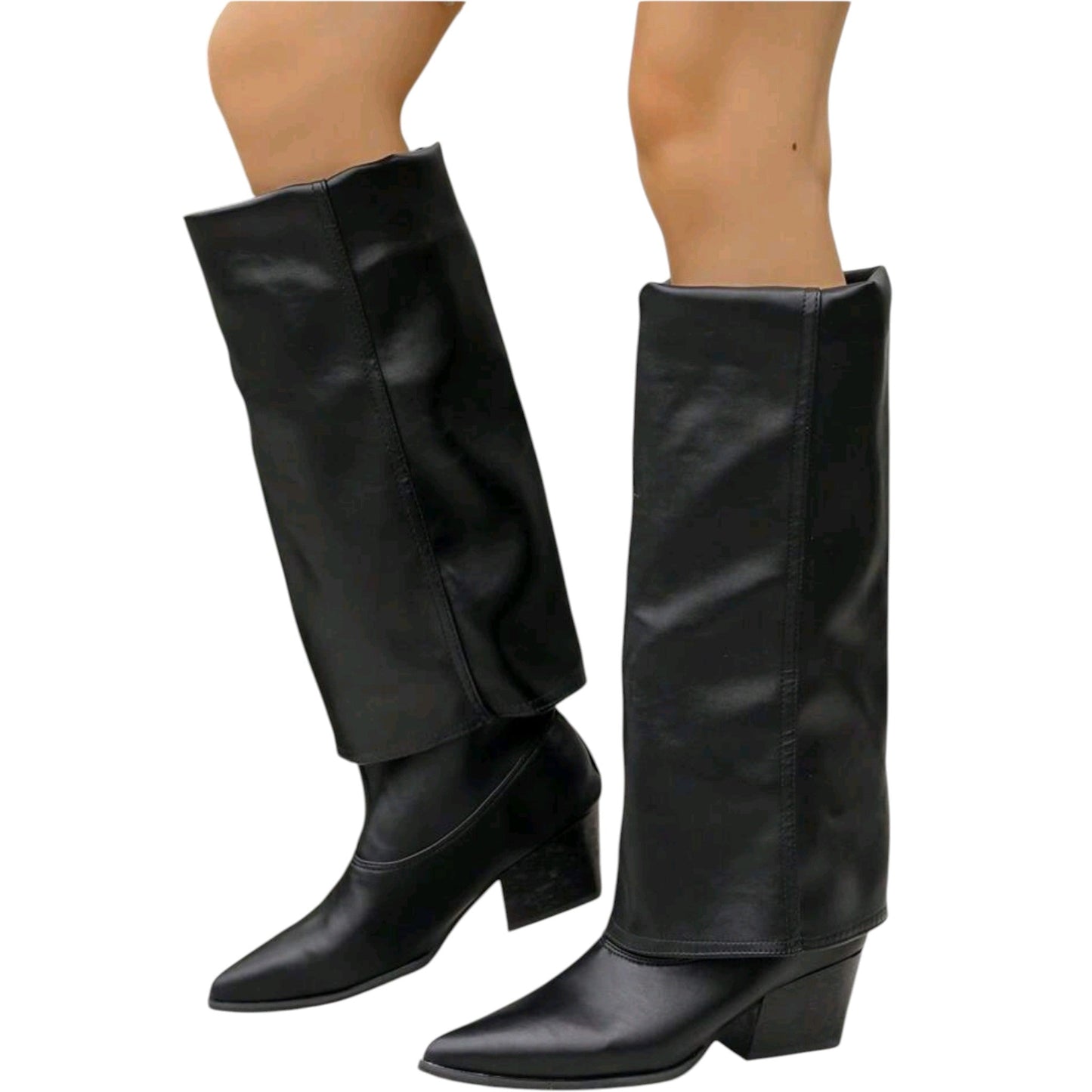 SHE fekete ráncolt csizma