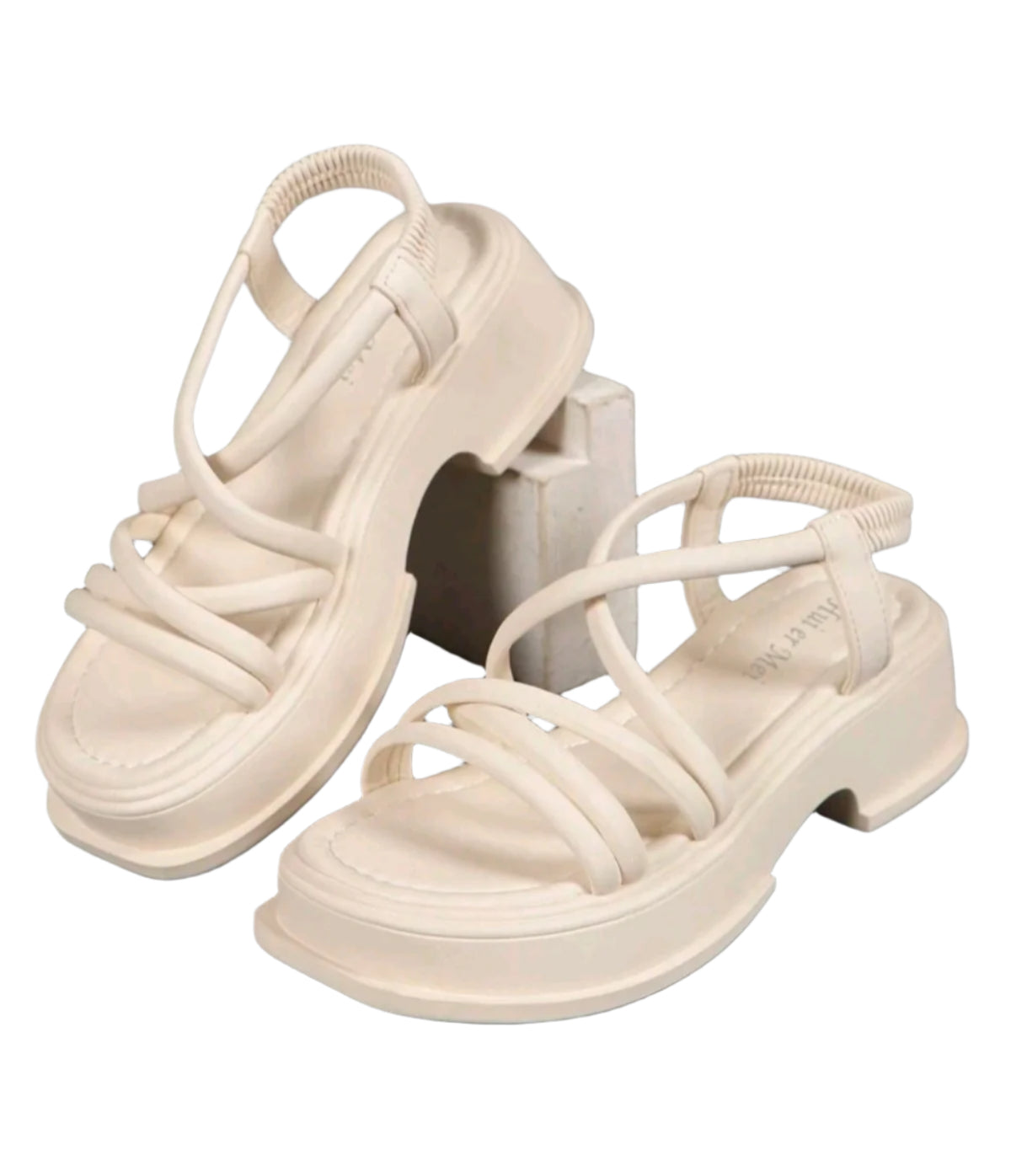 SHE bézs pántos platform szandál