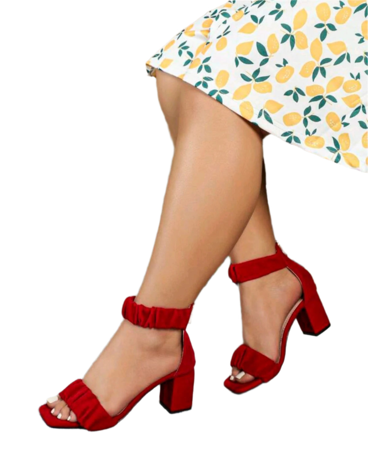 SHE piros fodros pántos szandál