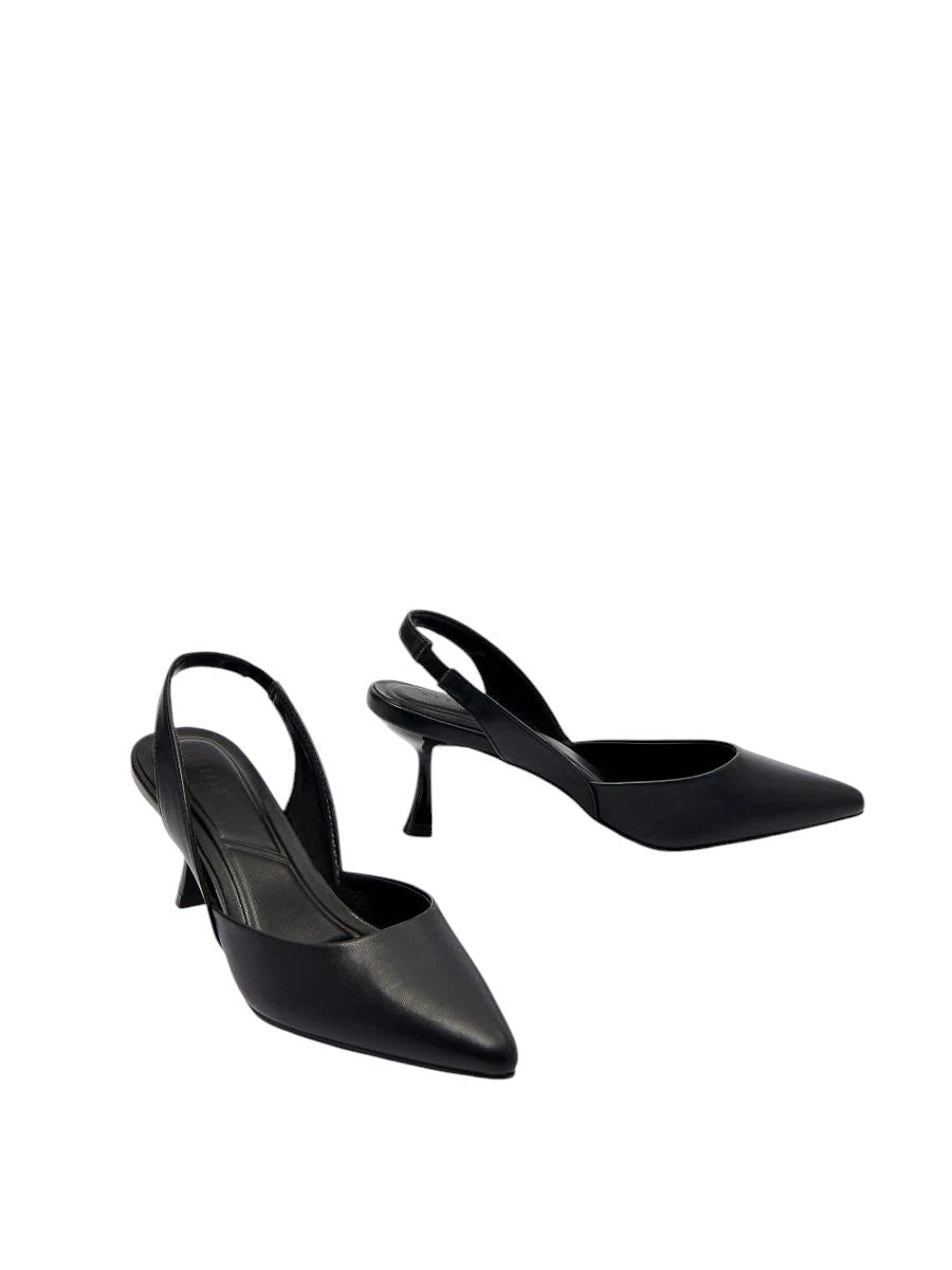 MOHITO fekete hegyes orrú slingback körömcipő
