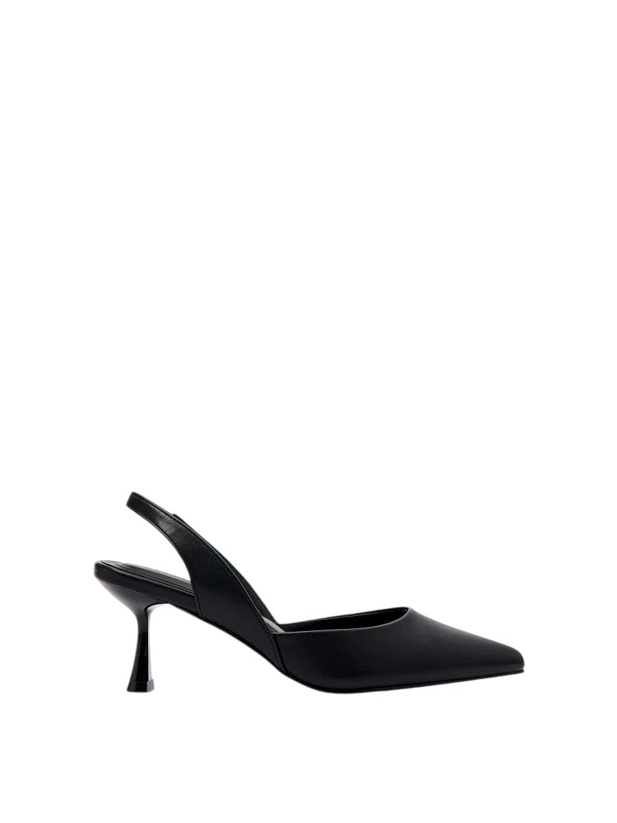 MOHITO fekete hegyes orrú slingback körömcipő