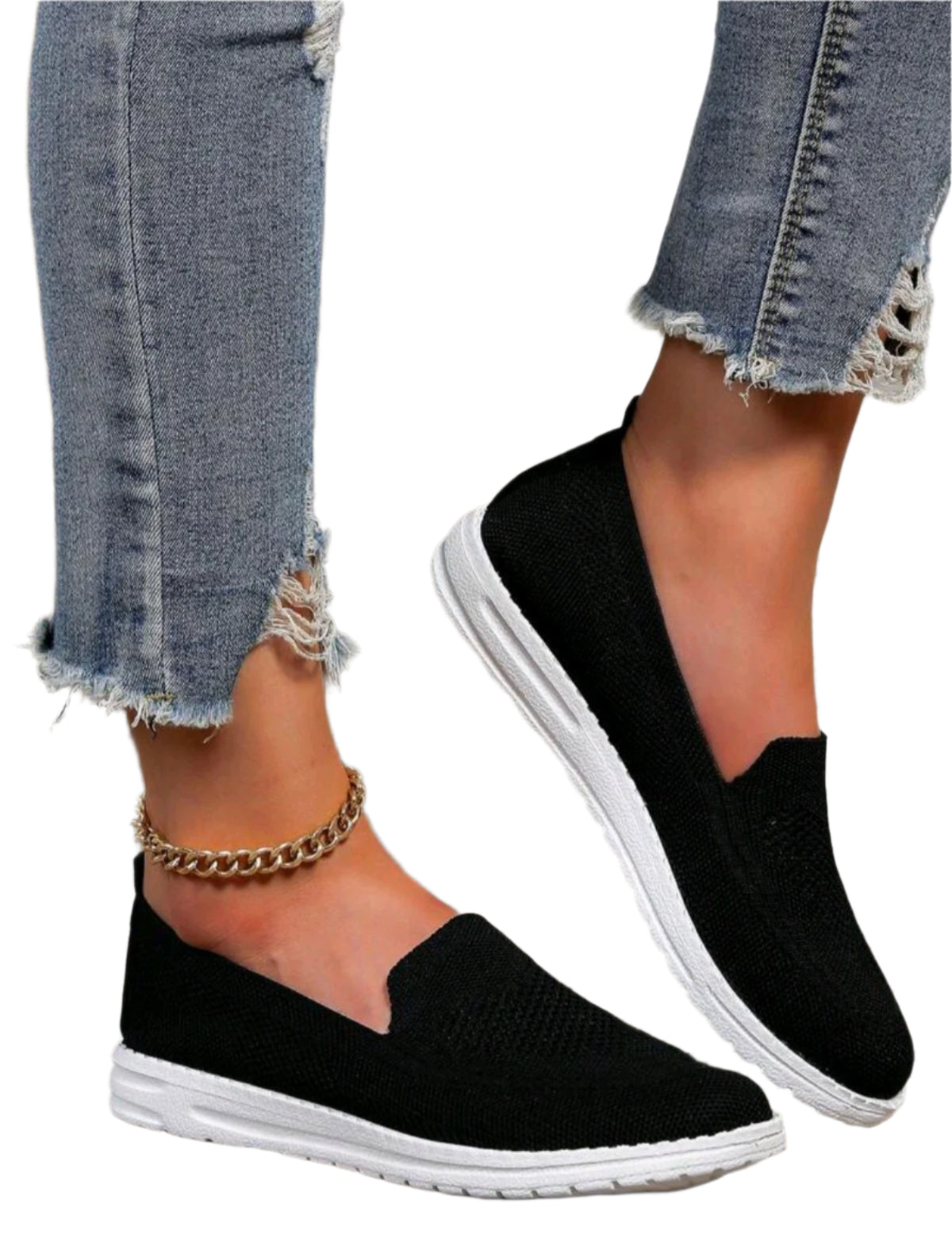 SHE fekete slip-on sportcipő