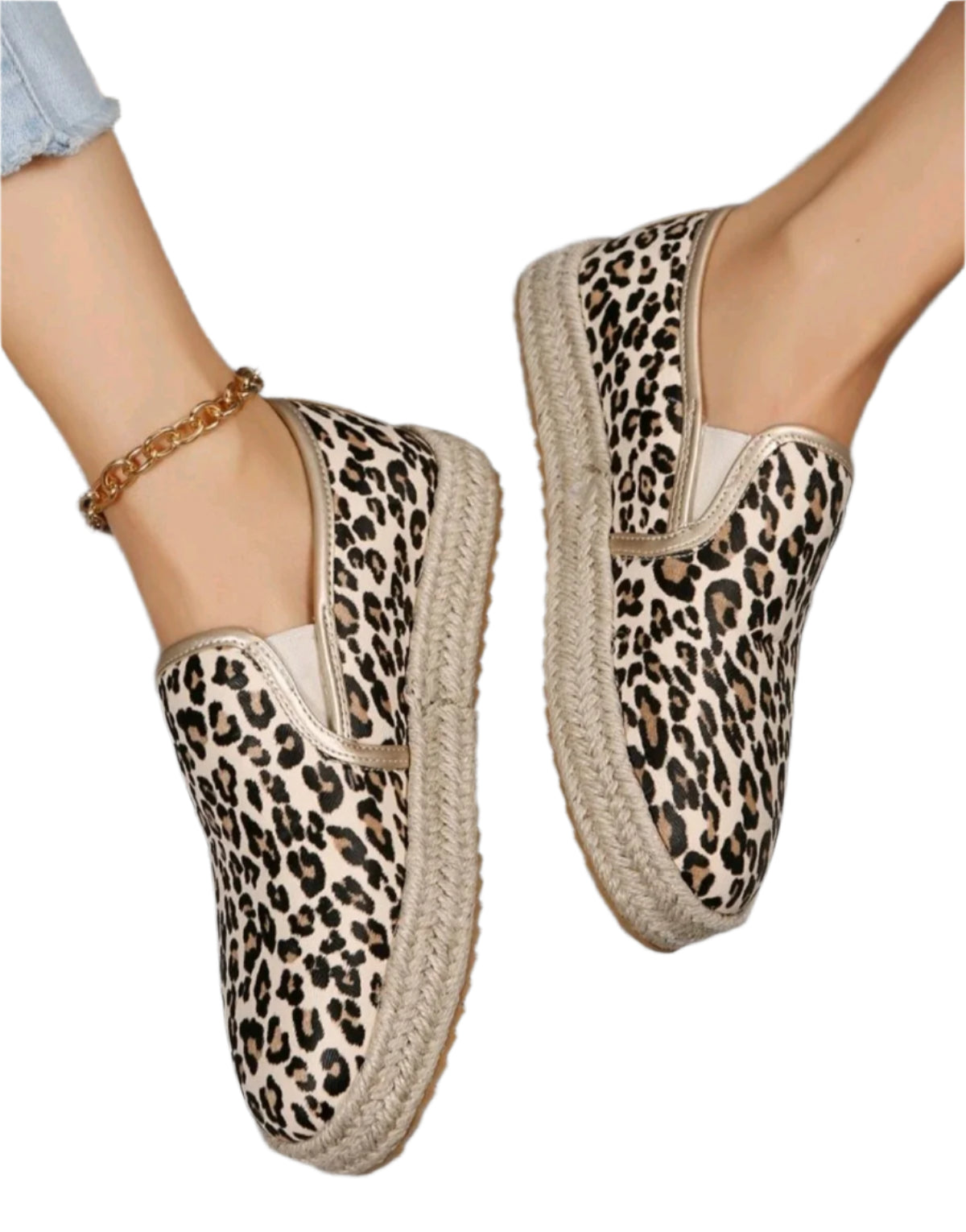 SHE leopárdmintás espadrilles cipő