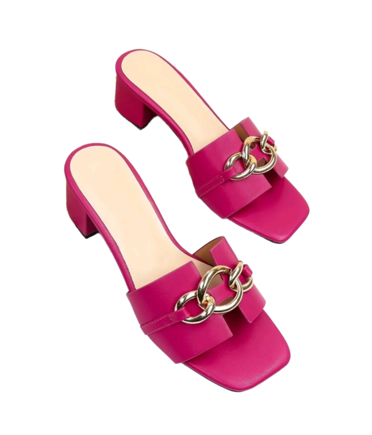 SHE pink láncos papucs