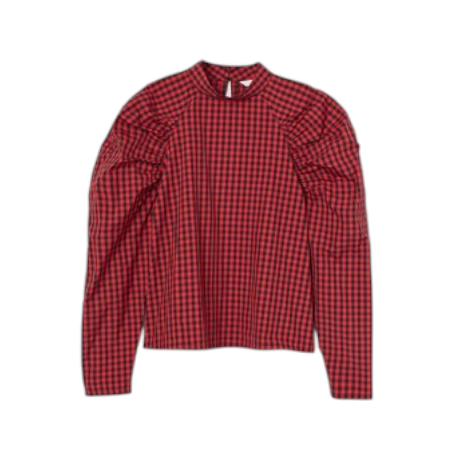 H&M piros kockás puffos ujjú blúz
