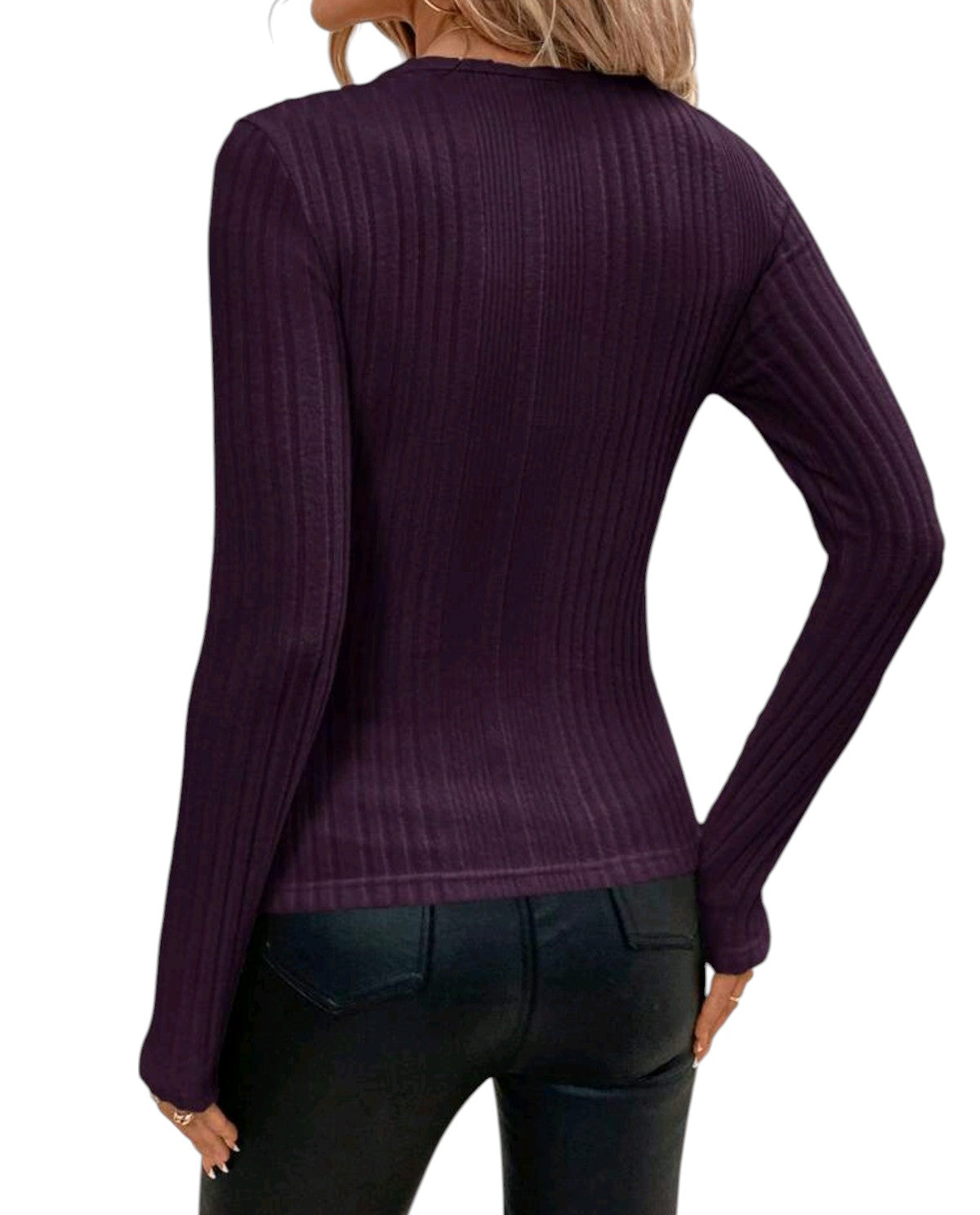 SHE sötétlila dekoltált crop top