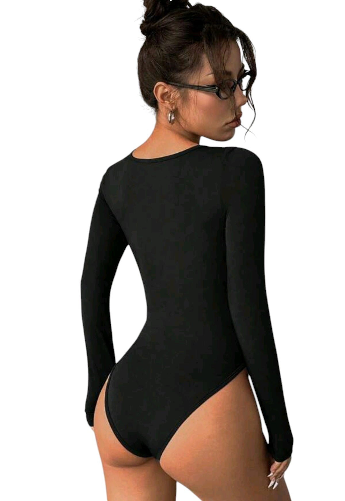 SHE fekete szögletes nyakú body