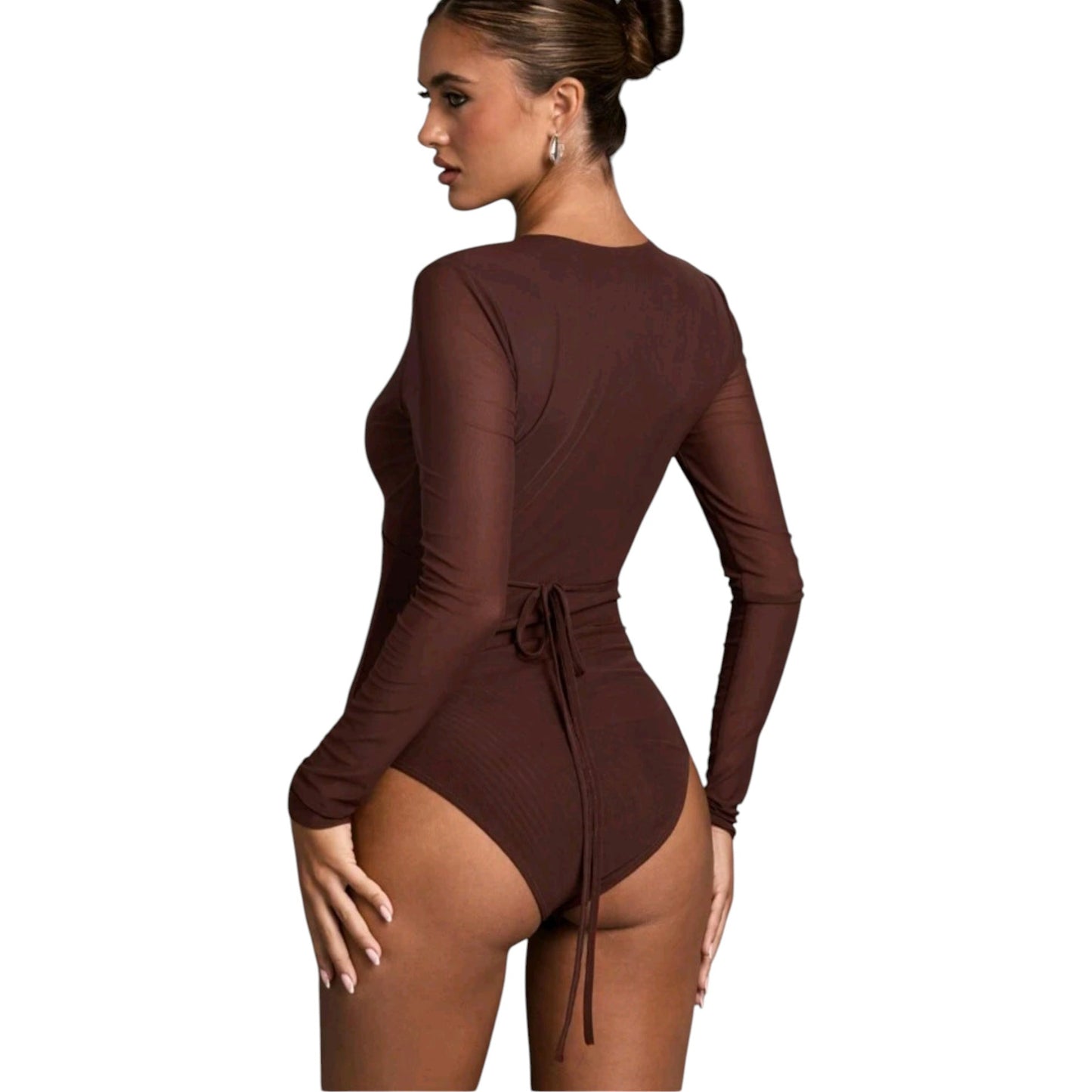 SHE barna kivágott body