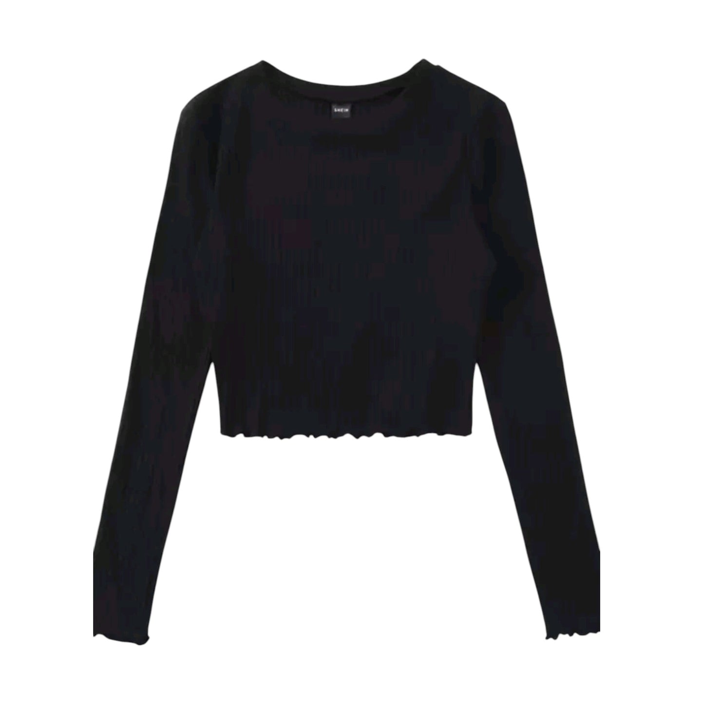 SHE fekete hosszú ujjú crop top