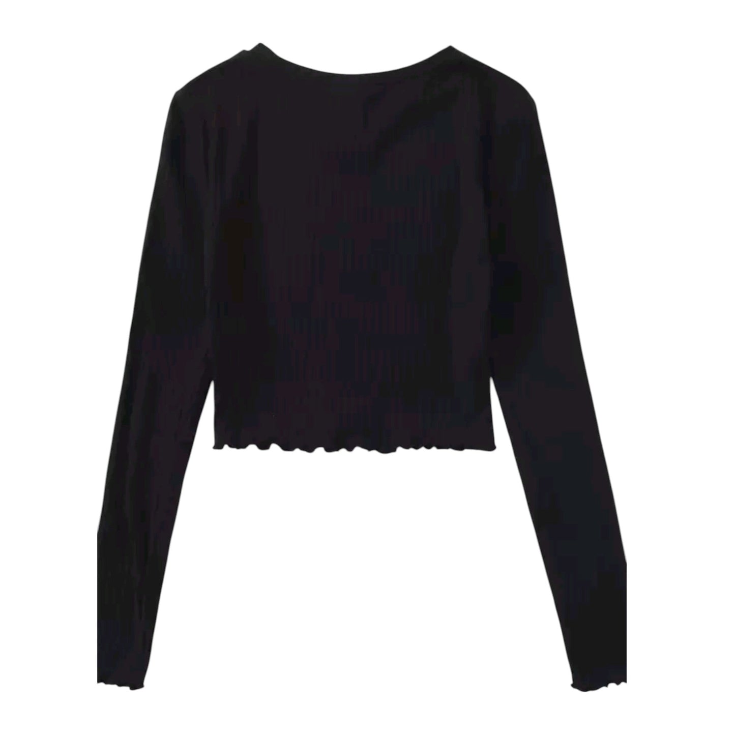 SHE fekete hosszú ujjú crop top