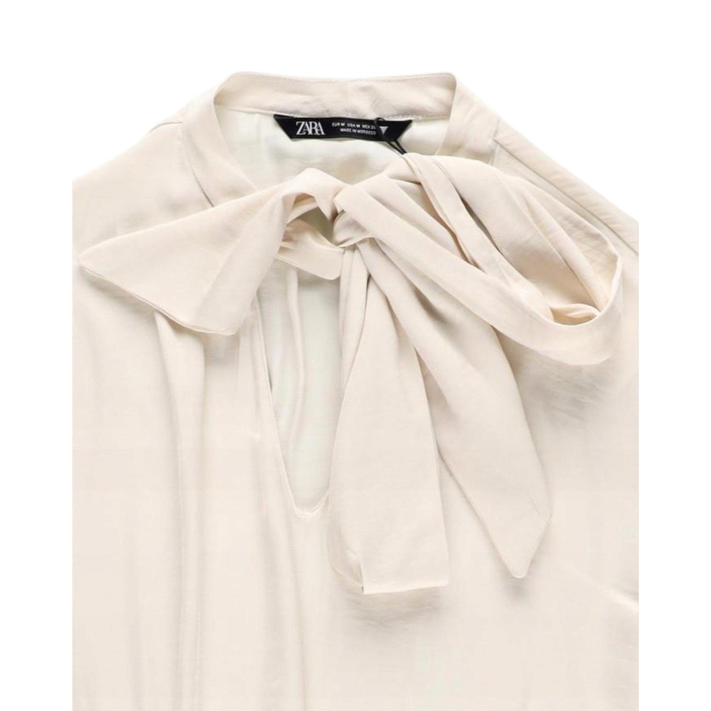 ZARA ekrü fodros peplum blúz