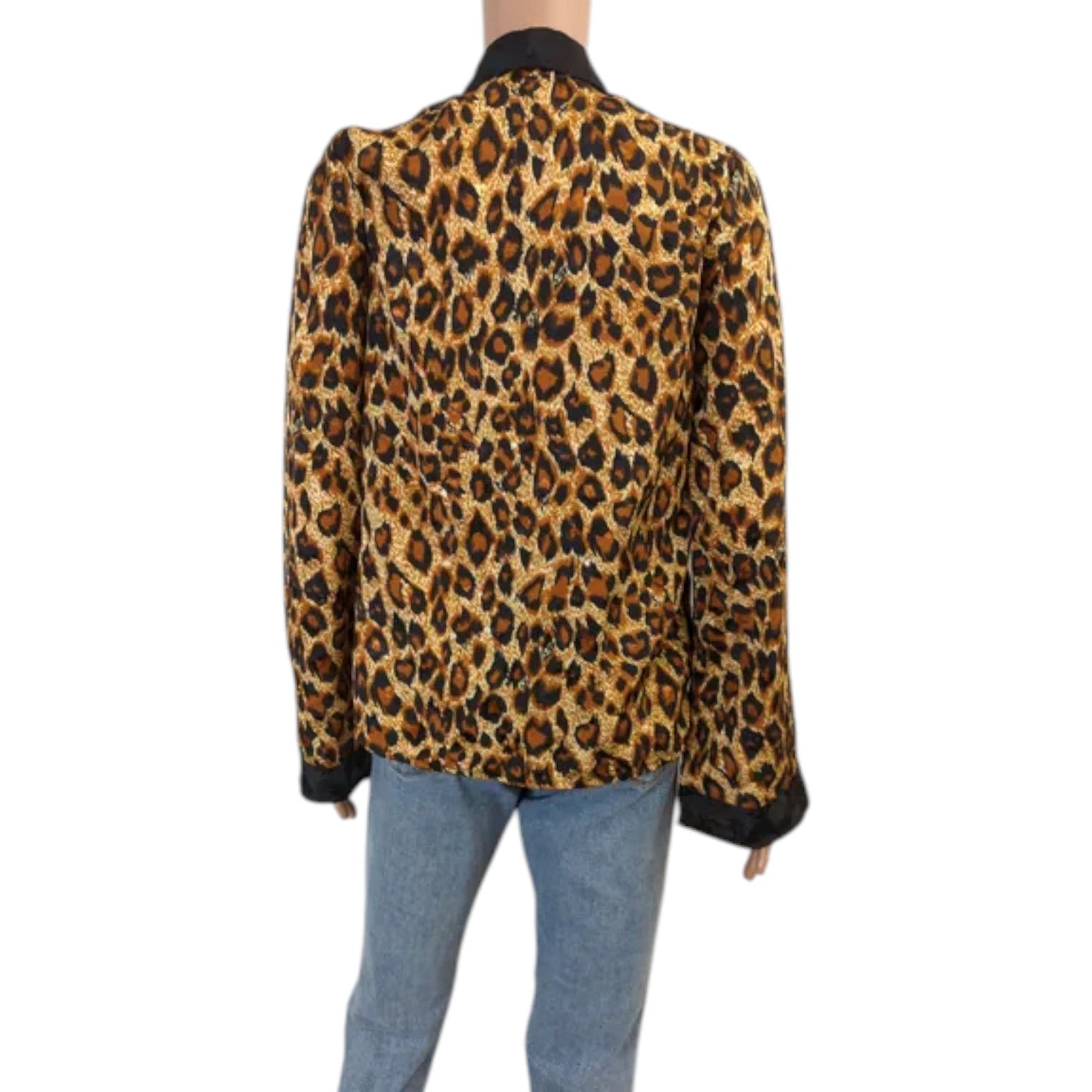 ASOS barna leopárdmintás megkötős kimono blúz