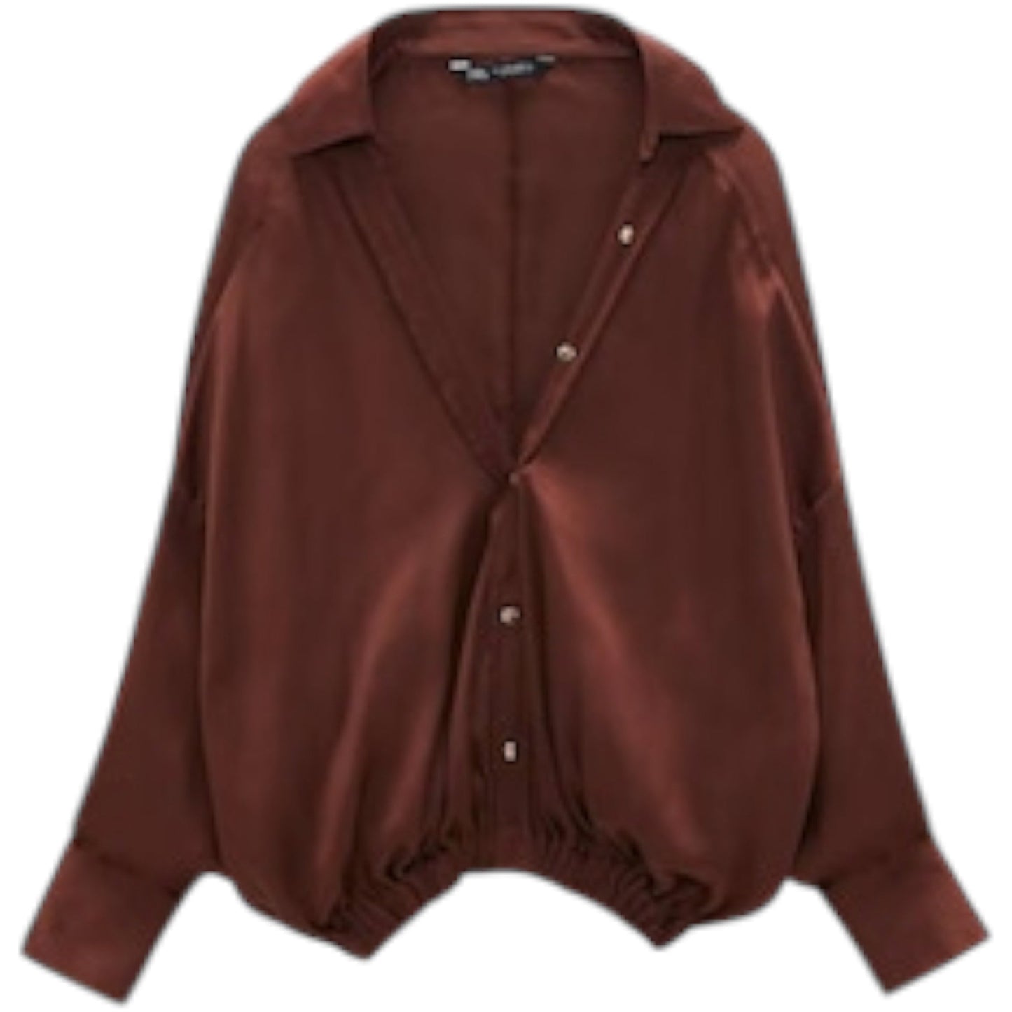 ZARA barna szatén oversized blúz