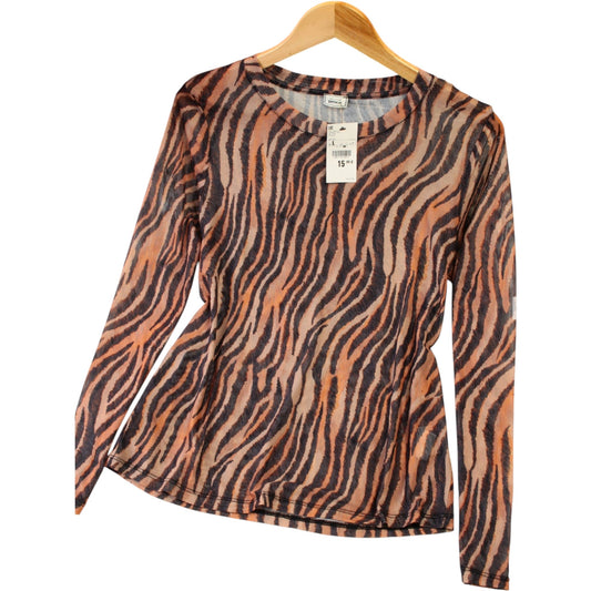 PIMKIE narancs zebra mintás áttetsző hosszú ujjú felső